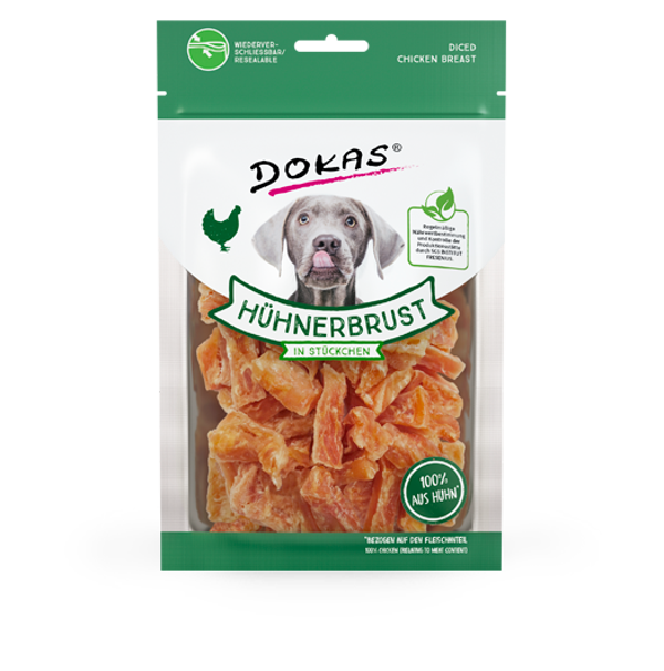 Dokas Dog Snack Hühnerbrustfilet in Stückchen 70g