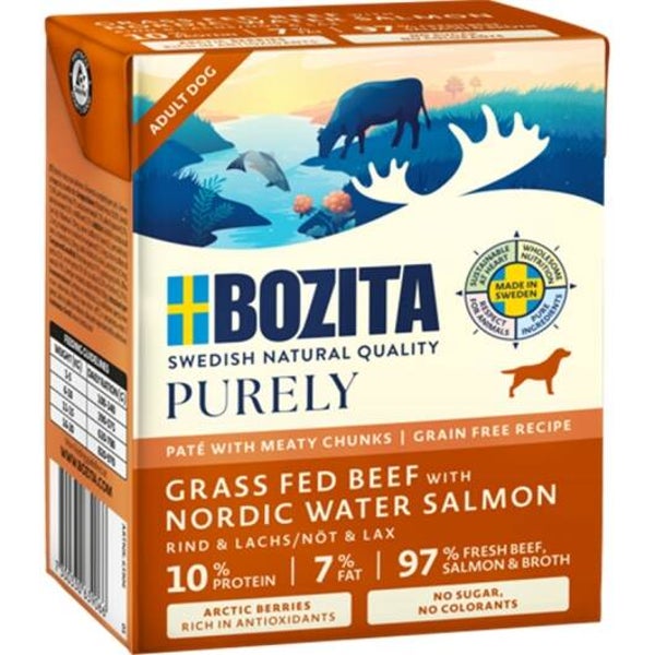 Bozita Dog Tetra Purely Paté mit Rind & Lachs 370g