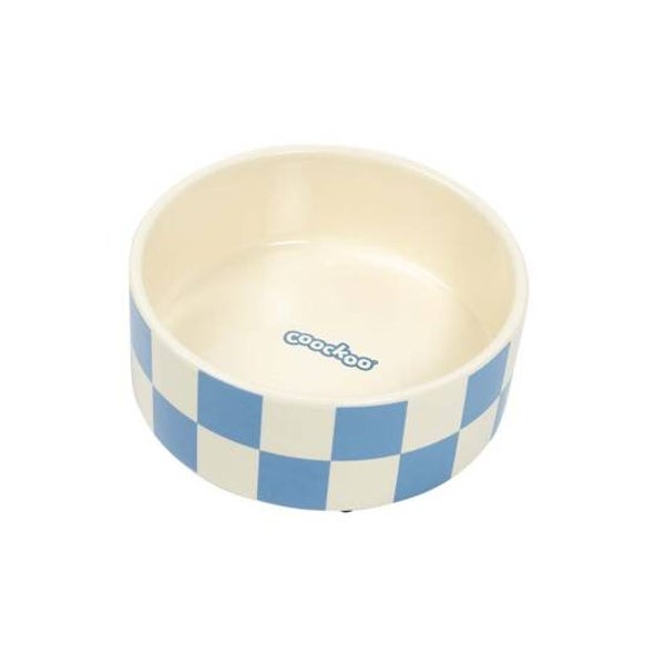 Coockoo Futternapf Checkmate! - blau/weiß 1150ml-18x18x7cm
