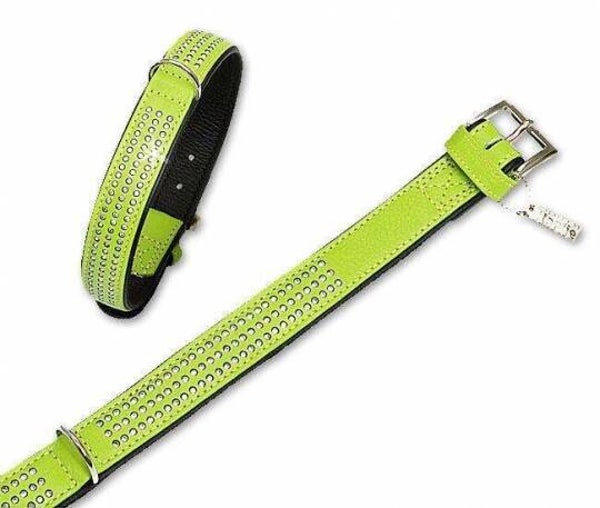 Karlie VINTAGE Strass Halsband 3-reihig - Kiwi 30 mm, 55 cm
