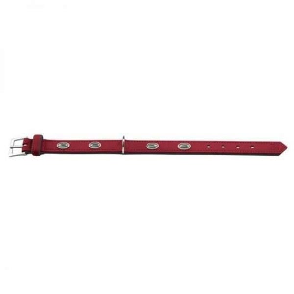 Hunter Halsband Softie Stone 45 nickel, 32-39 cm rot/Nappa schwarz