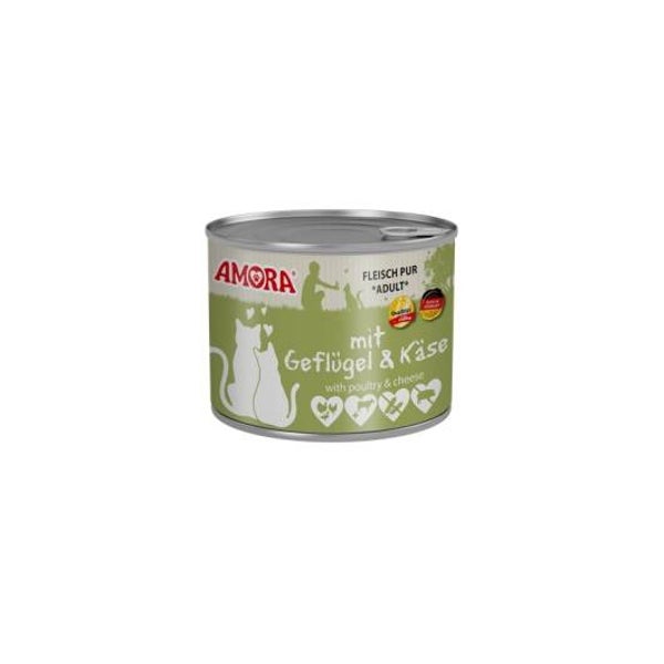 Amora Cat Dose Fleisch Pur mit Geflügel & Käse 200g