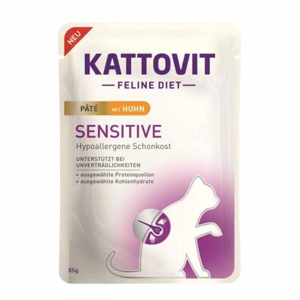 Kattovit PB Feline Sensitive Paté mit Huhn 85g