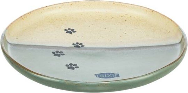 Trixie flacher Keramiknapf für Katzen - grün/beige