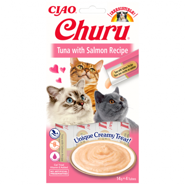 Inaba Churu Cat Püree Thunfisch & Lachs 4 x 14g