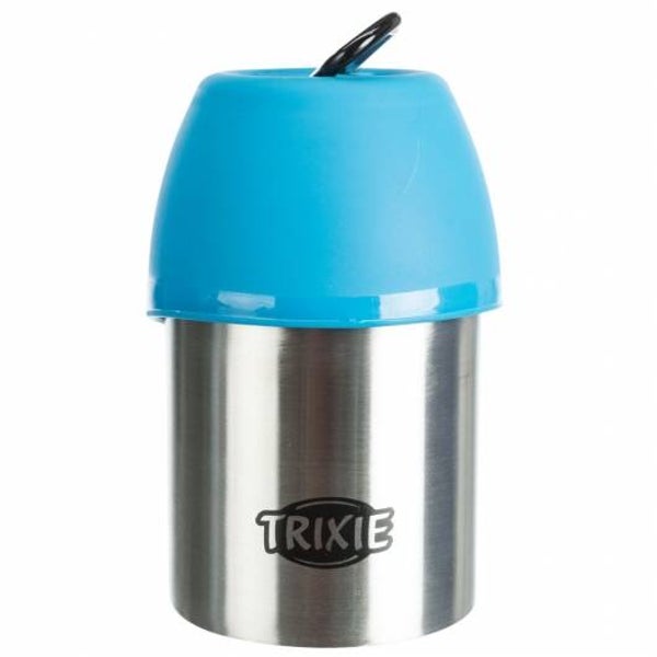 Trixie Edelstahl-Flasche mit Trinknapf 300 ml