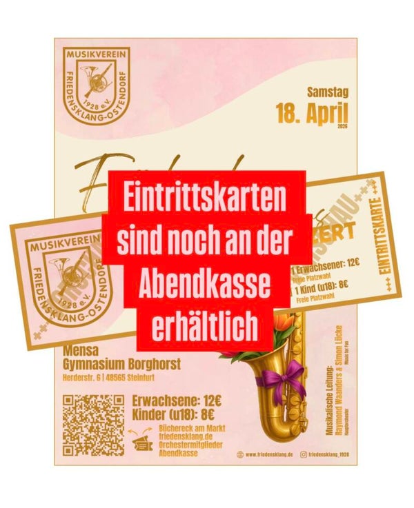 !!! NUR NOCH ABENDKASSE !!! Eintrittskarte Frühjahrskonzert 18.04.2026