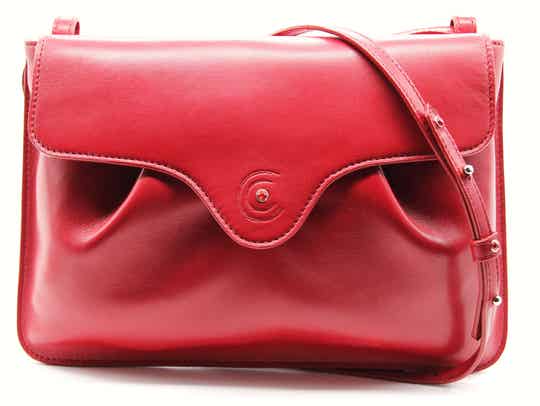 POCHETTE RABAT NAPPA ROSSA STRASS