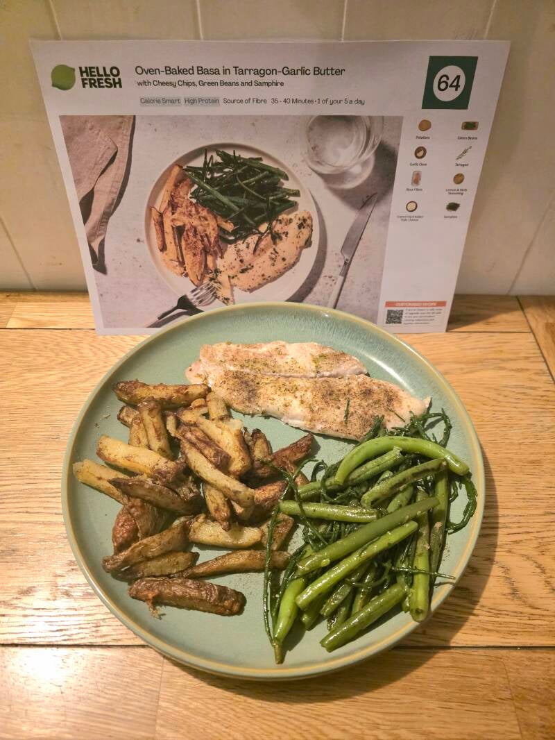 HelloFresh Oven Baked Basa In Tarragon Garlic Butter