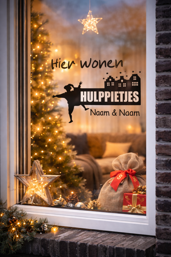 Sinterklaas | Raamsticker Hier Woont - Hier Wonen