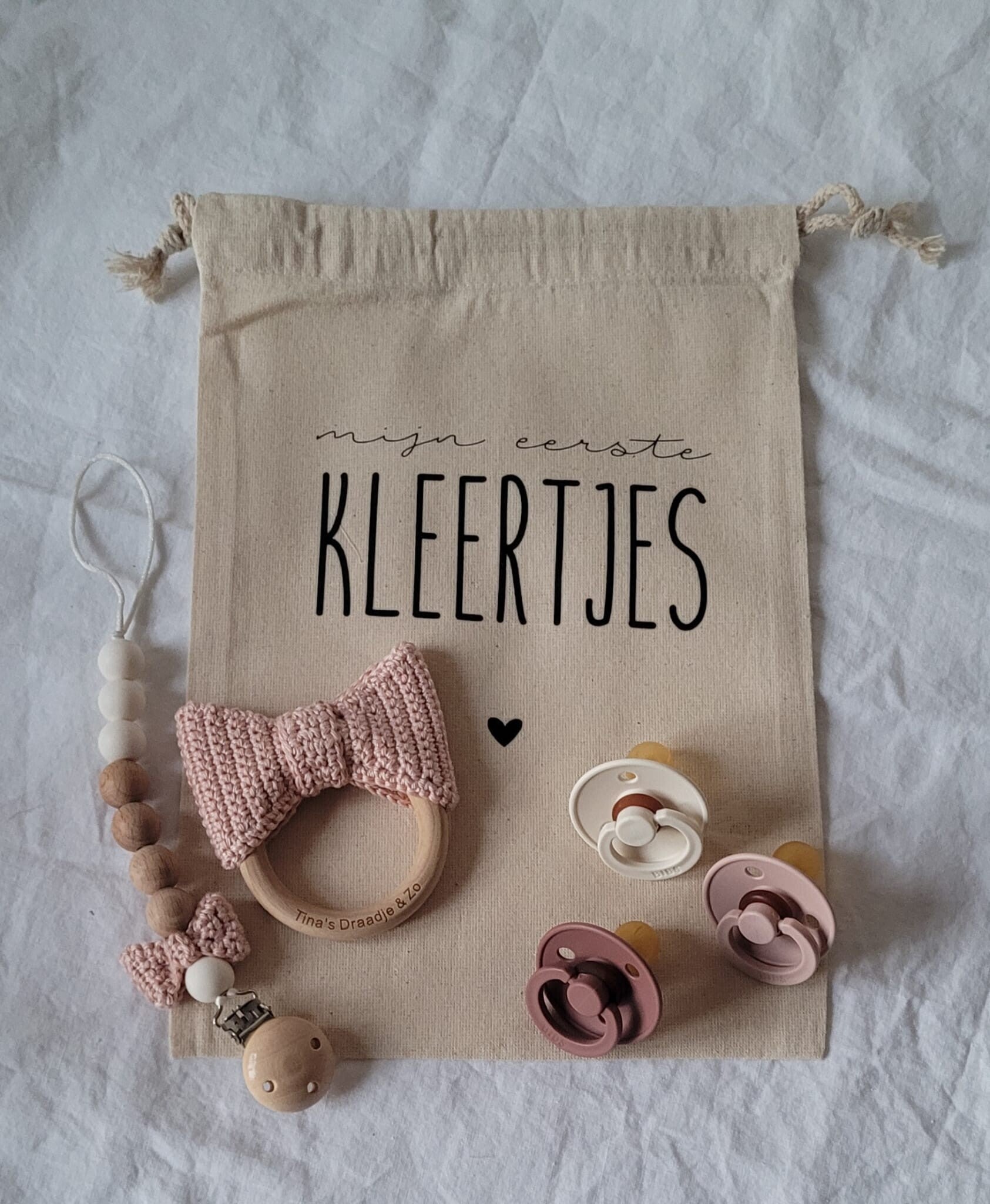 Cadeauset | Memory bag-bijtring-bibsspeen-speenkoord