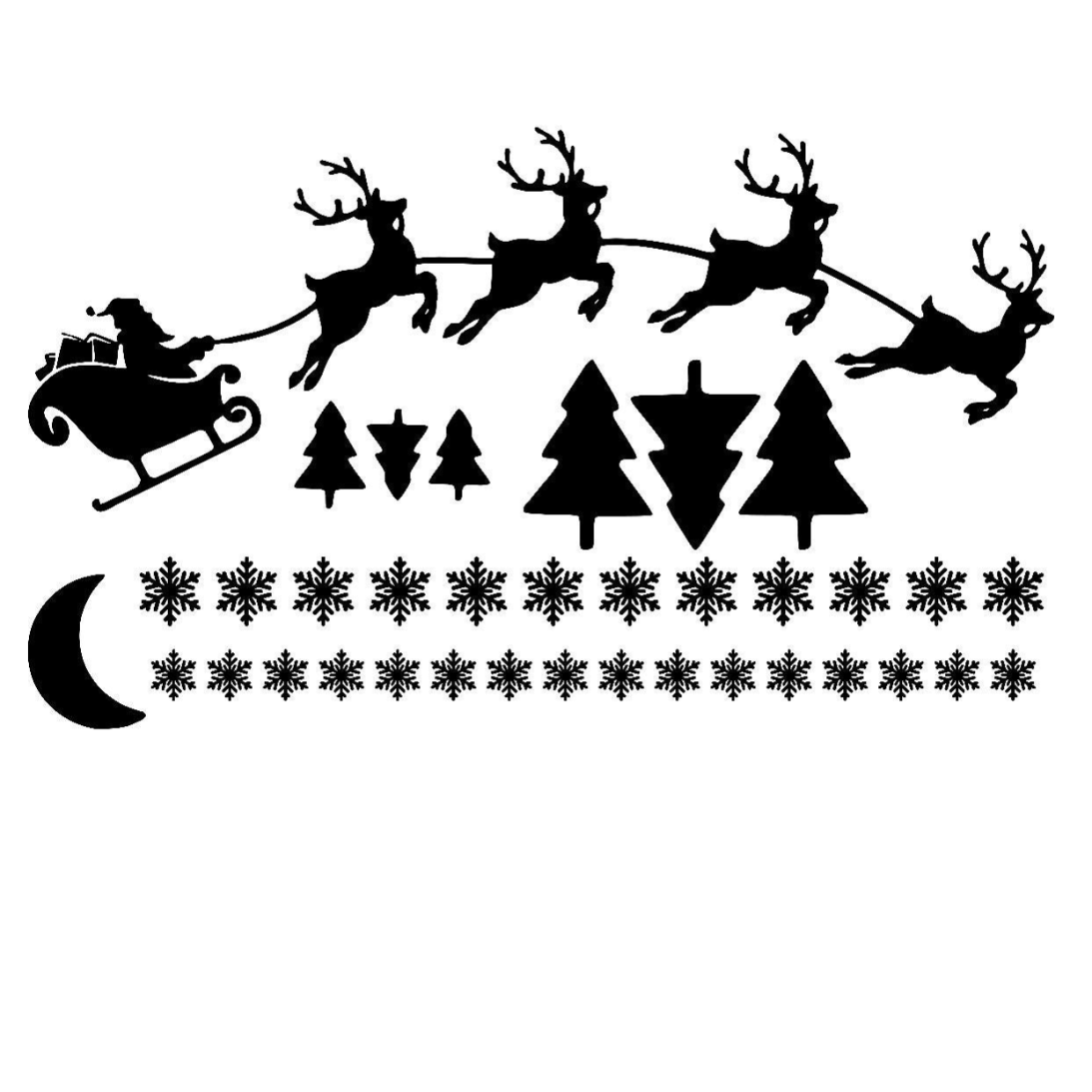 Kerst | Raamsticker aanvulling start set huisjes