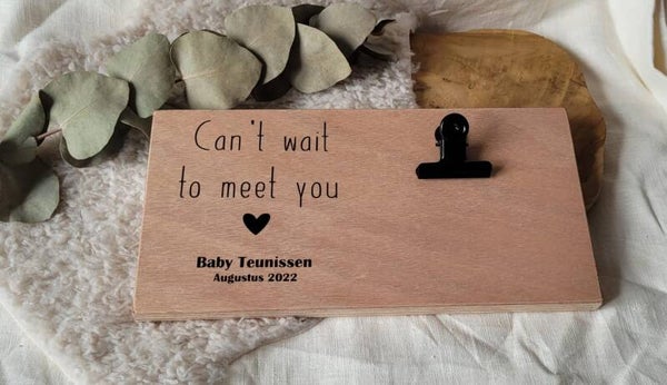 Houtenbordje | can't wait to meet you
