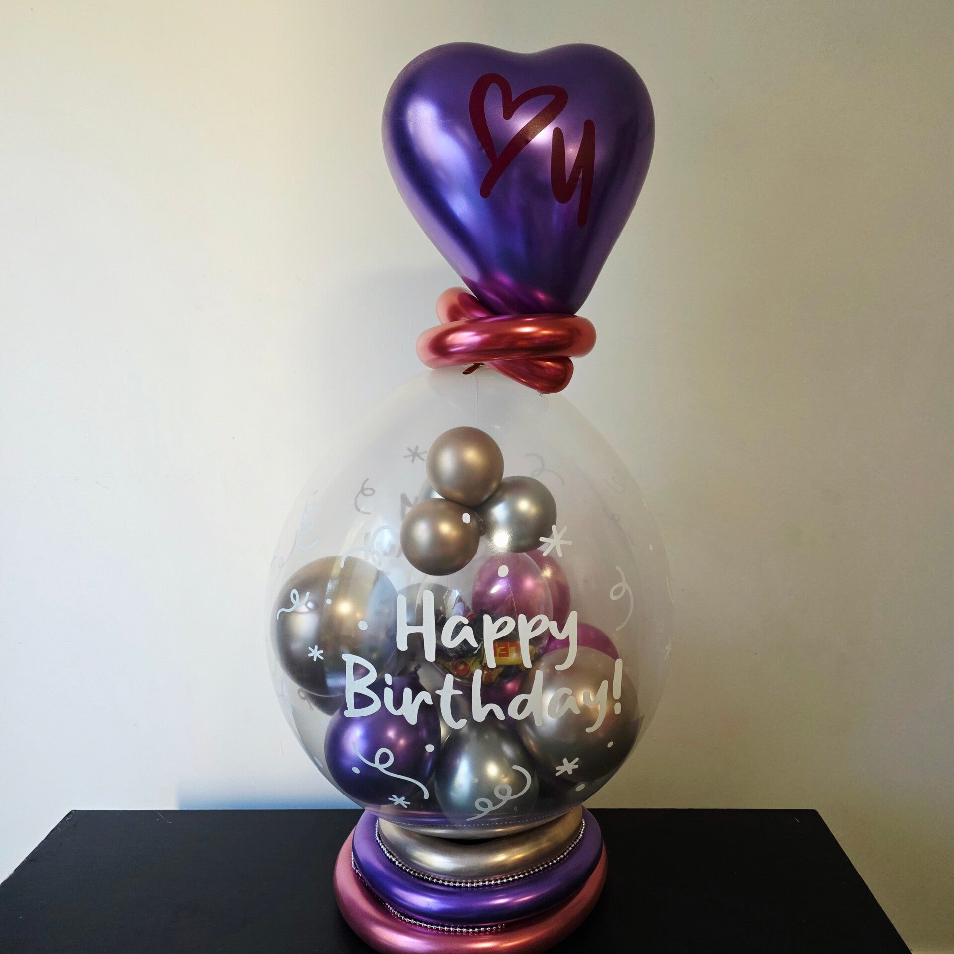 Latex Stuffed with Clear filled Chocolate Surprise - Chrome