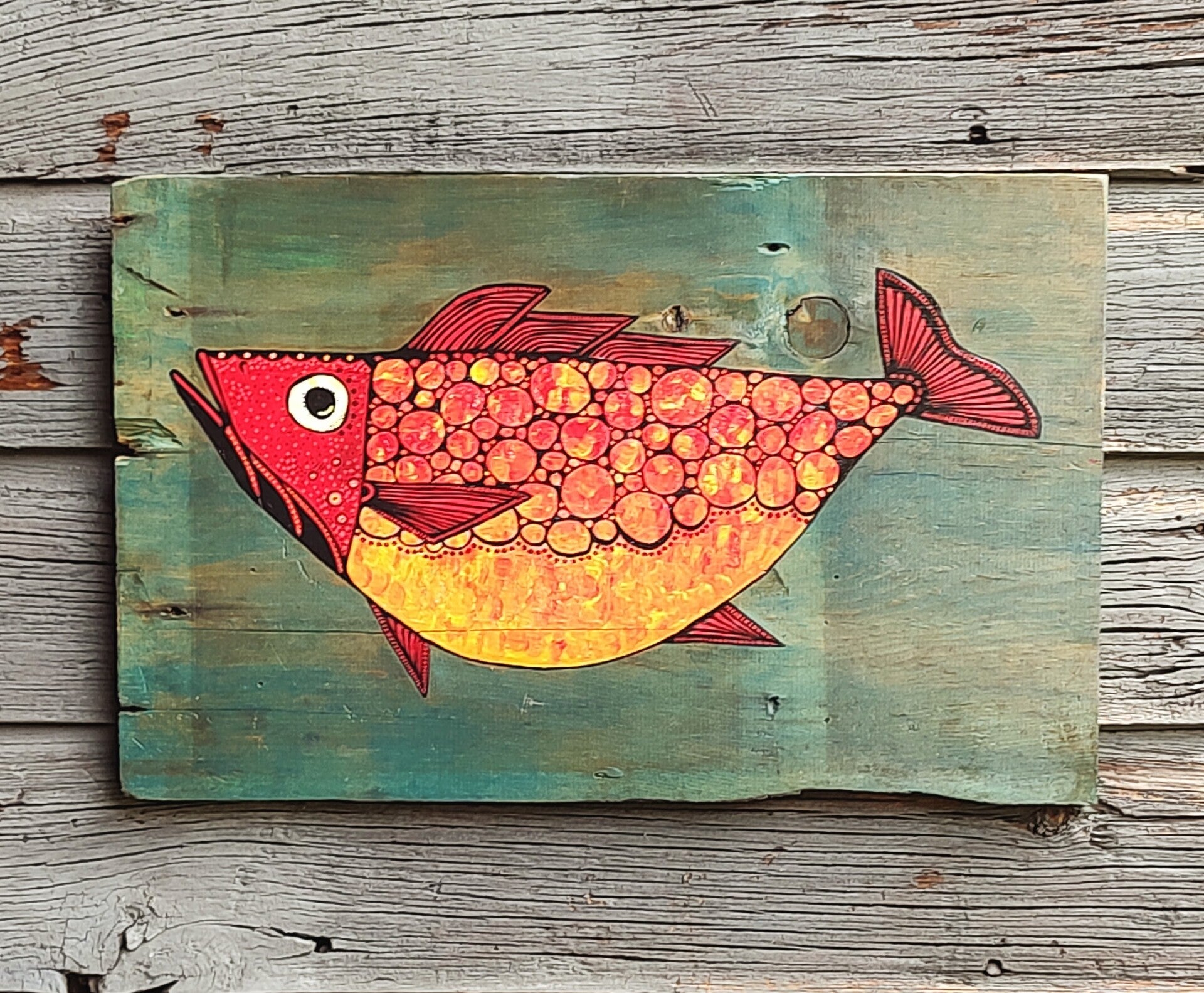 Fish on Repurposed Barnwood