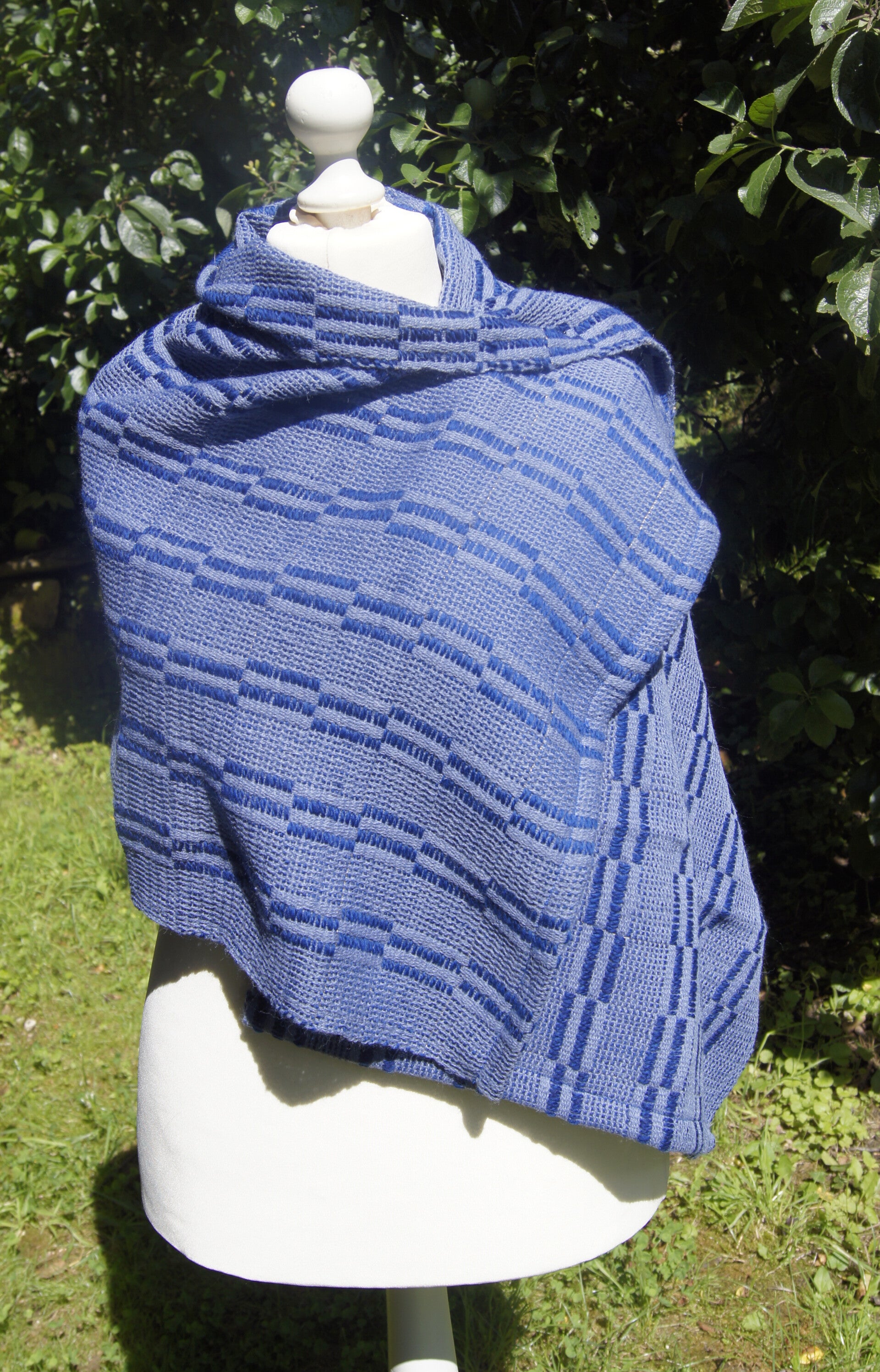 Étole en Laine Mérinos Bleu
