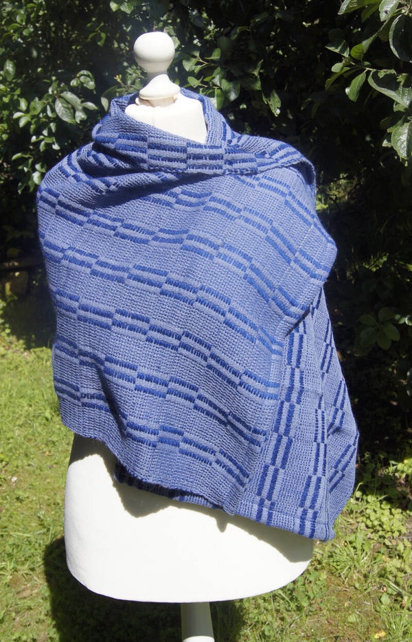 Étole en Laine Mérinos Bleu