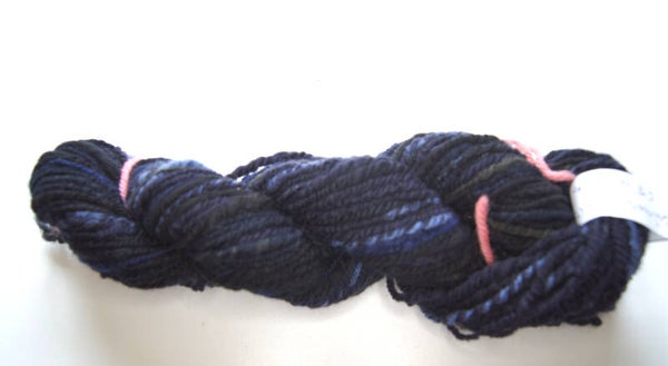 [PIÈCE UNIQUE] Écheveau d'Exception Mérinos & Cachemire Éthique DHG – Fil Fantaisie Noir et Bleu (54g / 68m)