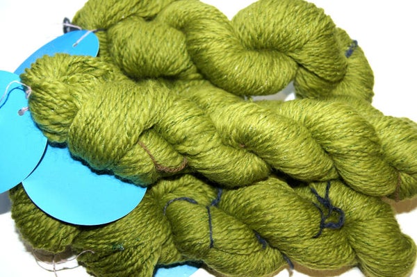 Lot 4 Écheveaux Mérinos & Soie – Vert Pomme 🍏 (583m)