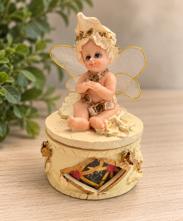 Baby Angel Fairy Trinket Box with Picture Inserts