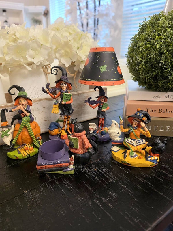 Vintage Joann Spooky Hollow Witch Crafty Halloween Decor – 5 Piece Collection