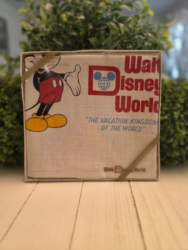 Vintage Walt Disney World Pure Linen Tea Towel with Original Box