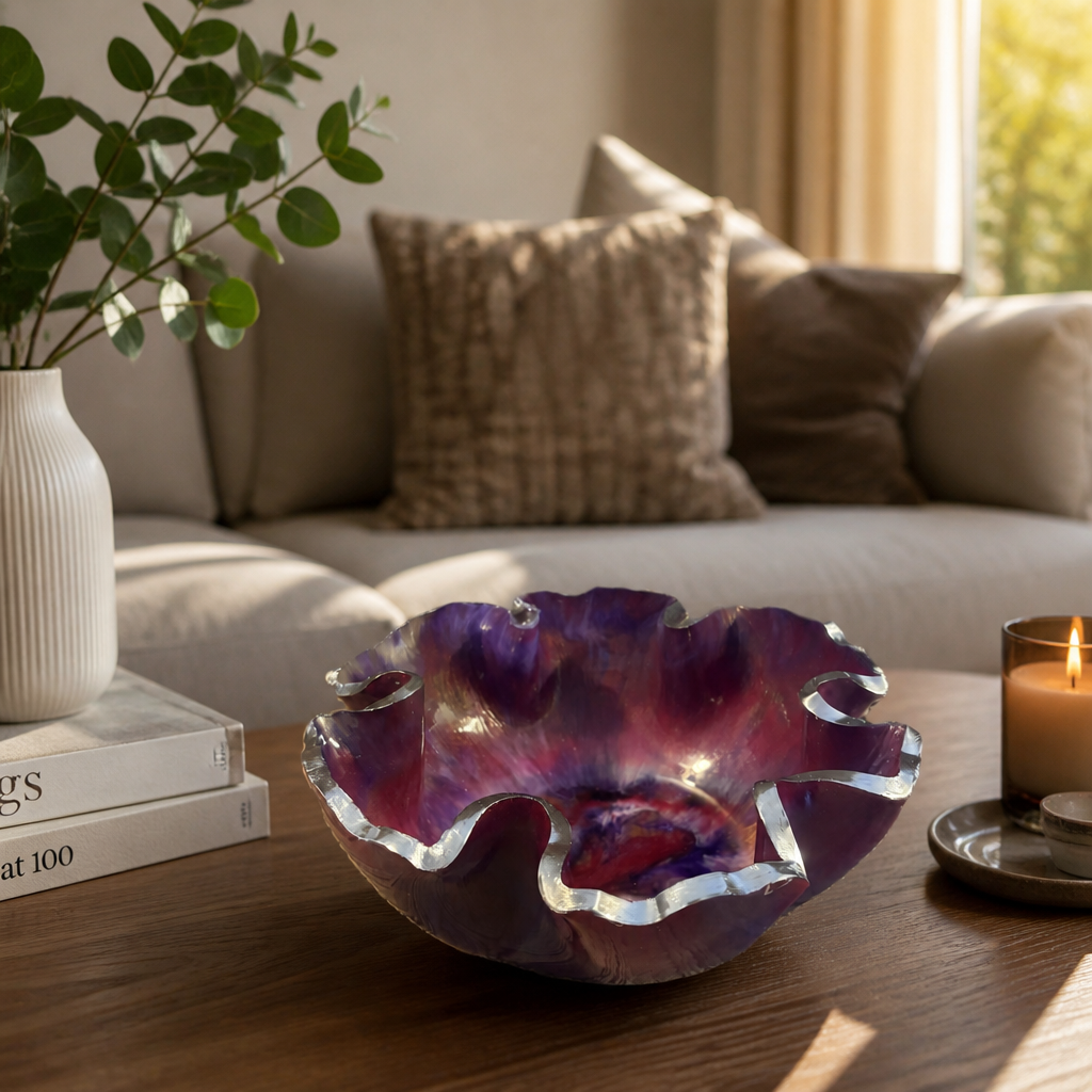 Purple Ruffle Galaxy Bowl