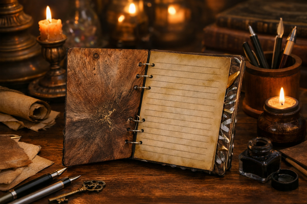 Dragon Eye Resin Notebook | Fantasy Journal with Hand-Poured Cover | Unique Writing Journal | Mythical Gift | Refillable Notebook