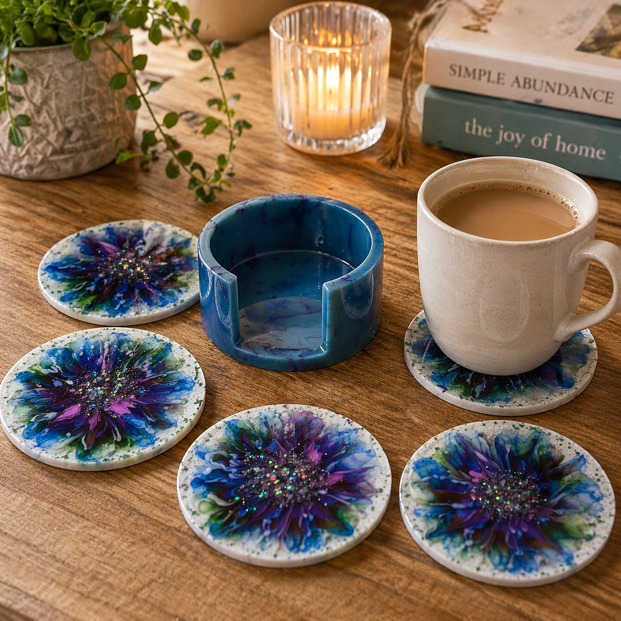Handmade Resin Coaster Set