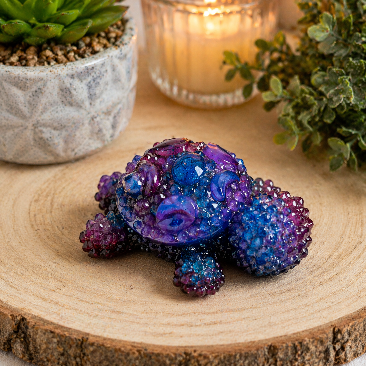Handmade Sparkly Resin Turtle – One-of-a-Kind Design