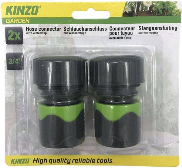 Kinzo Garden Slangaansluiting Met Waterstop 3/4 - 2 delig