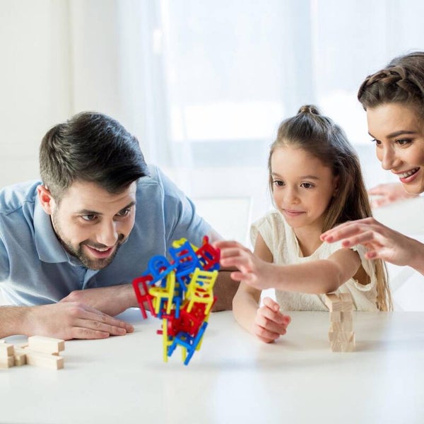 relaxdays stoelen stapelen - balanceerspel stoel