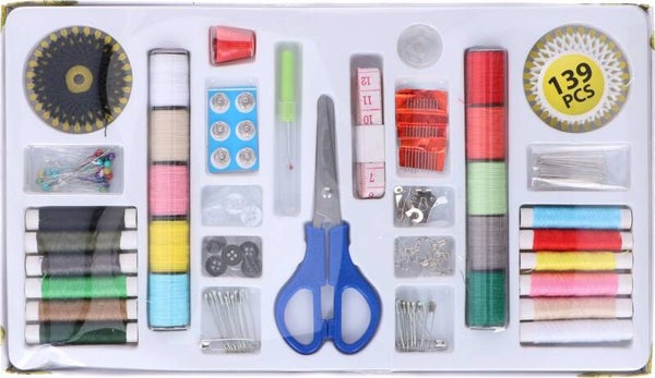 Non-branded Naaiartikelenset 34 X 19,5 Cm Polyester/staal 139-delig