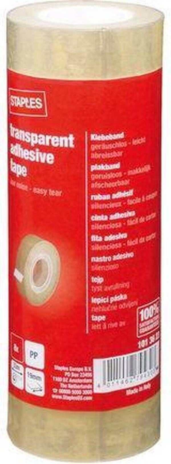 Staples Plakband 19 mm x 33 m, asgat 25 mm (pak 8 x 33 meter)