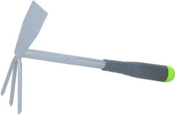 Kinzo Tuingereedschap Hark/Schoffel 30 Cm 2-In-1 Grijs/Groen