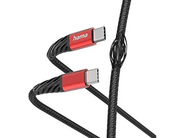 Hama Oplaadkabel Reflective USB-C - USB-C 1,5 M Nylon Rood