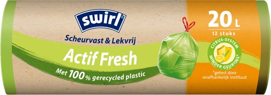 Swirl Actif Fresh Pedaalemmerzakken met Citroengeur 20L 12 Stuks