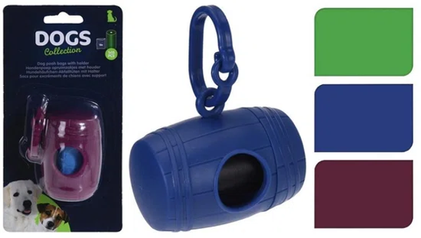 Basic Hondenzakjes 15 Stuks + Houder 8X5 Cm Assorti