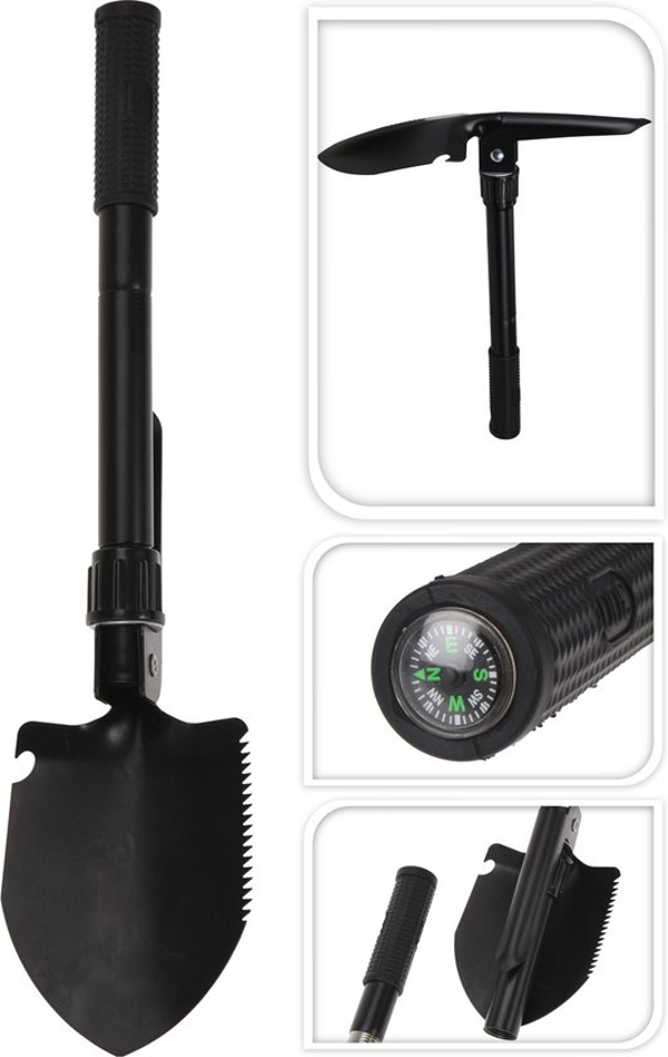 Kleine klapschep/vouwschep met houweel en hoes 41 x 13 cm - noodpakket - camping