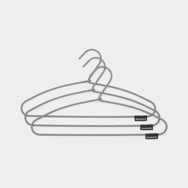 Brabantia Soft Touch Kledinghangers Gestreept 3 Stuks Zwart/Wit