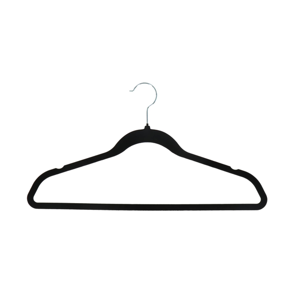 Daily Home Velvet Kledinghangers 6 Stuks Zwart