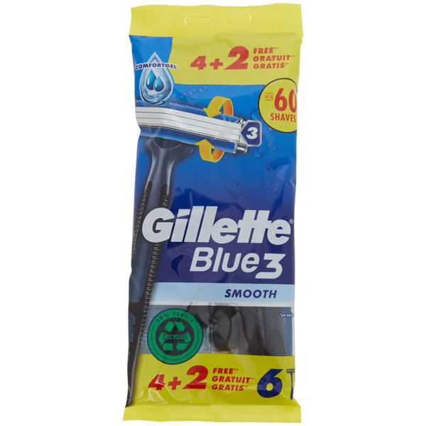 Gillette Blue3 scheermesjes Smooth 6 stuks