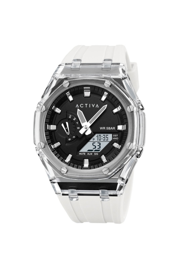 Activa Digital ACW2100-004 Herenhorloge - Quartz Uurwerk - Plastic met Zwarte Wijzerplaat - 53 mm