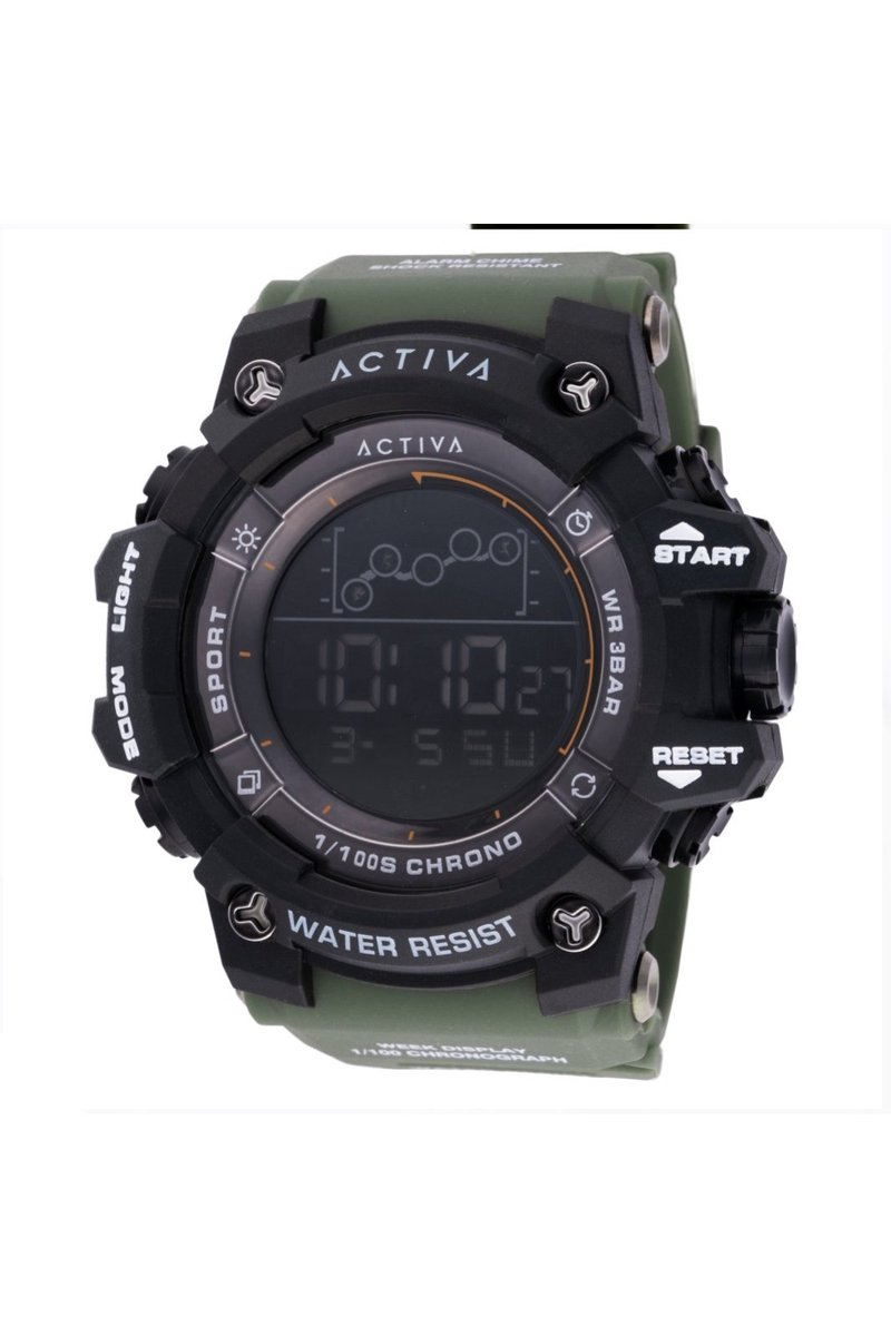 Activa Digital ACW8082-006 Heren Quartz Horloge - 50 mm
