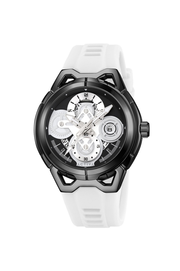 Activa Digital ACW9349-002 Herenhorloge - Quartz Uurwerk - Zinklegering met Zilveren Wijzerplaat - 44 mm