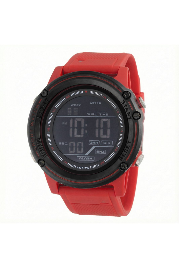 Activa Digital Essentials ACW8125-005 Herenhorloge - Quartz Uurwerk - Plastic met Zwarte Wijzerplaat - 52 mm