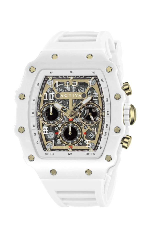 Activa ESSENTIALS ACW2305-025 Herenhorloge - Quartz Uurwerk - Kunststof met Zilveren Wijzerplaat - 44 mm