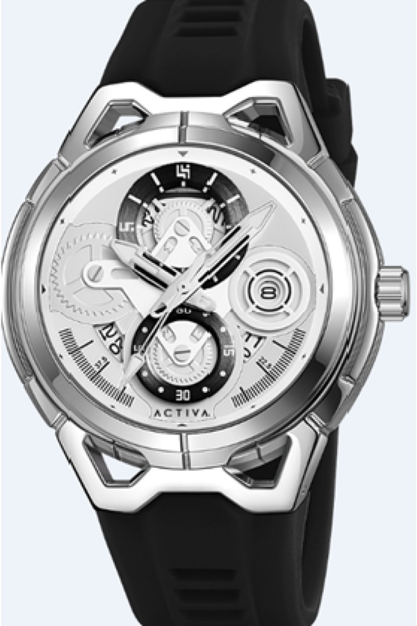 Activa ESSENTIALS ACW9349-007 Herenhorloge - Quartz Uurwerk - Roestvrij Staal met Zilveren Wijzerplaat - 44 mm