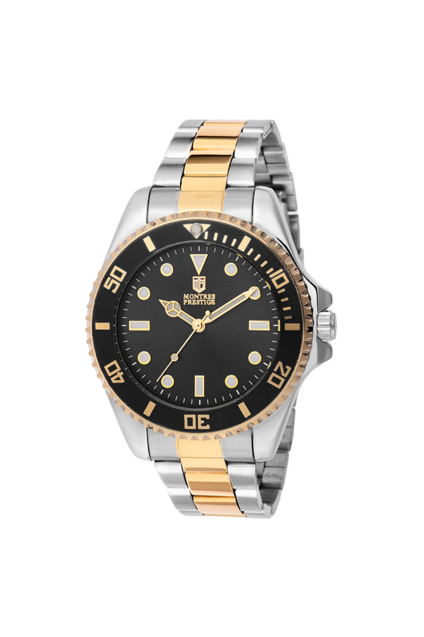 Montres Prestige Diver MPW-0083 Herenhorloge - Quartz Uurwerk - Metaal met Zwarte Wijzerplaat - 42 mm
