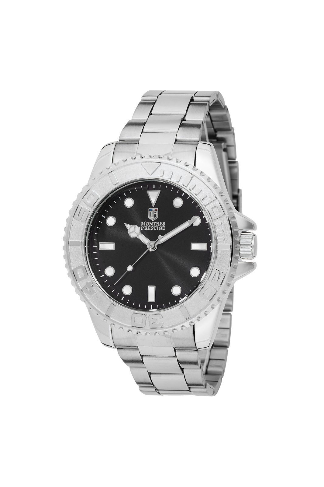 Montres Prestige Diver MPW-0267 Men's Watch - Quartz Movement - Metal with Black Dial - 43 mm